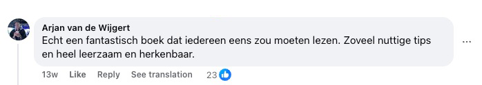 Reactie van een lezer op Facebook over Laat los wat je kapotmaakt