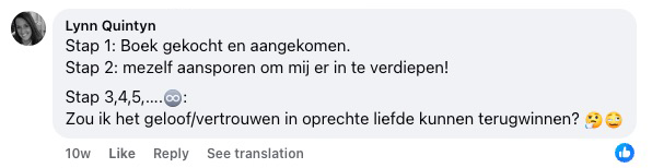 Reactie van een lezer op Facebook over Laat los wat je kapotmaakt