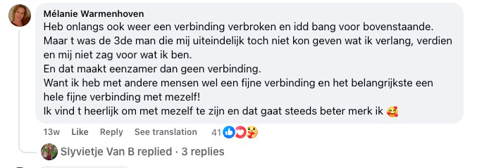 Reactie van een lezer op Facebook over Laat los wat je kapotmaakt